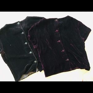 Gap Velvet Crop Tops: Chocolate & Maroon